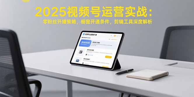 2025视频号运营实战：零粉丝开播策略，橱窗开通条件，剪辑工具深度解析-余宽网创