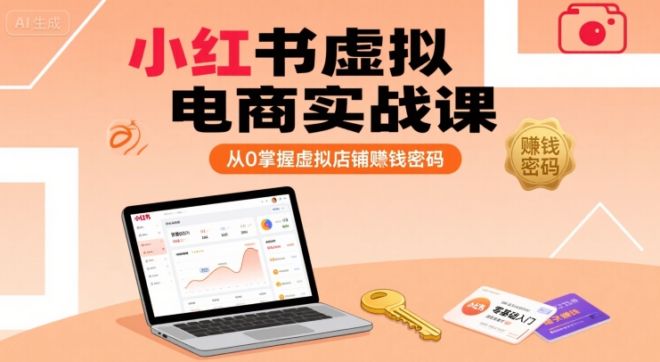 小红书虚拟电商实战课，从0掌握虚拟店铺賺钱密码-余宽网创