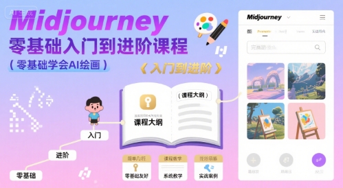 midjourney零基础入门到进阶课程，零基础学会AI绘画-余宽网创