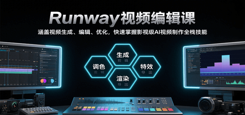 Runway视频编辑课,涵盖视频生成、编辑、优化,快速掌握影视级AI视频制作全栈技能-余宽网创