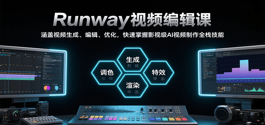 Runway视频编辑课，涵盖视频生成、编辑、优化，快速掌握影视级AI视频制作全栈技能-余宽网创