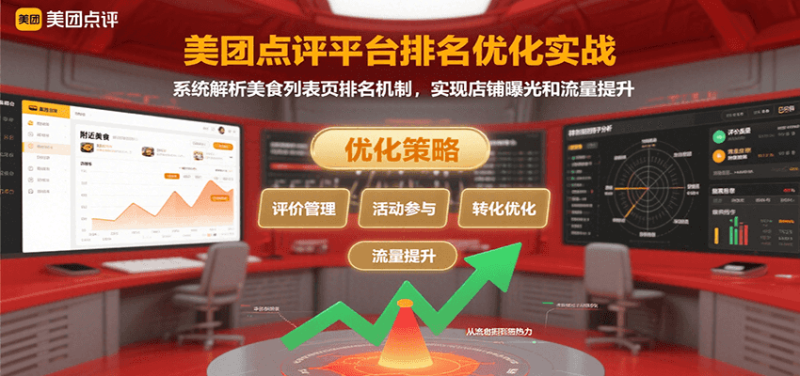美团点评平台排名优化实战,系统解析美食列表页排名机制,实现店铺曝光和流量提升-余宽网创