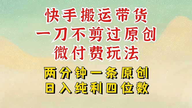 快手黑科技搬运带货，一刀不剪过原创，微付费投流玩法，轻松日入四位数…-佐思网 - 免费PHP网站源码模板插件软件网课资源分享平台！