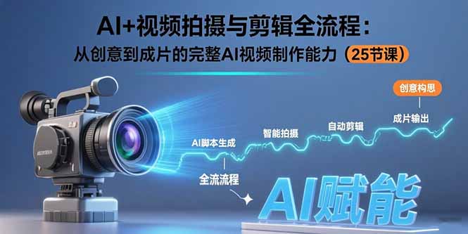AI+视频拍摄与剪辑全流程：从创意到成片的完整AI视频制作能力(25节课-佐思网 - 免费PHP网站源码模板插件软件网课资源分享平台！