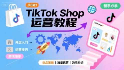 TikTok Shop从0到1运营教程，TikTok跨境电商新手必学课程-佐思网 - 免费PHP网站源码模板插件软件网课资源分享平台！
