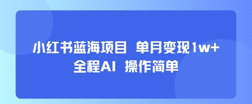 小红书蓝海项目 单月变现1w+ 全程AI 操作简单-佐思网 - 免费PHP网站源码模板插件软件网课资源分享平台！