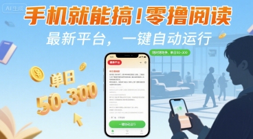手机就能搞！零撸阅读挂G，最新平台，一键自动运行，随时随地挣，单日50-3张+【揭秘】-佐思网 - 免费PHP网站源码模板插件软件网课资源分享平台！