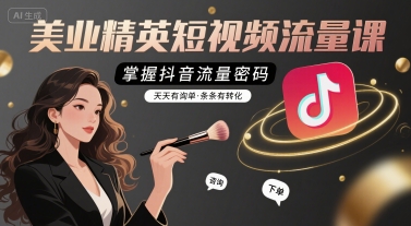 美业精英短视频流量课，掌握抖音流量密码，天天有询单，条条有转化-佐思网 - 免费PHP网站源码模板插件软件网课资源分享平台！