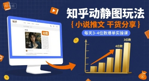 小说推文干货分享之知乎动静图玩法，每天3-4位数爆单实操课-佐思网 - 免费PHP网站源码模板插件软件网课资源分享平台！
