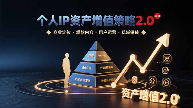 个人IP资产增值策略2.0 拆解商业定位/爆款内容/用户运营/私域销转四大模块-佐思网 - 免费PHP网站源码模板插件软件网课资源分享平台！