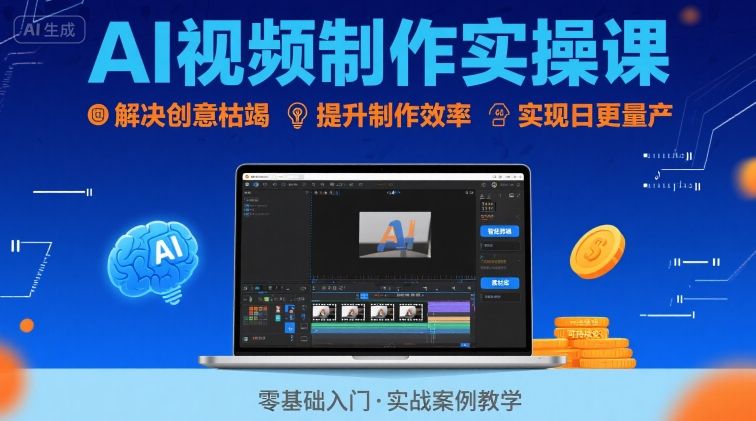 Ai视频制作实操课，解决创意枯竭、效率低下痛点，实现日更量产可持续变现-佐思网 - 免费PHP网站源码模板插件软件网课资源分享平台！