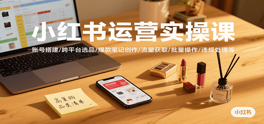 小红书运营实操课，账号搭建/跨平台选品/爆款笔记创作/流量获取/批量操作/违规处理等-佐思网 - 免费PHP网站源码模板插件软件网课资源分享平台！