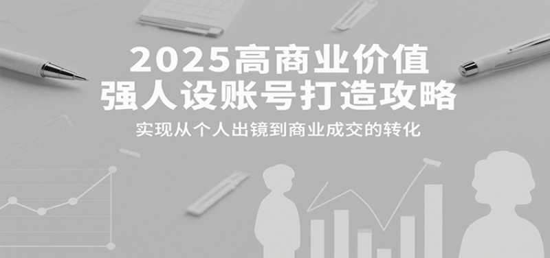 2025高商业价值强人设账号打造攻略,实现从个人出镜到商业成交的转化-余宽网创