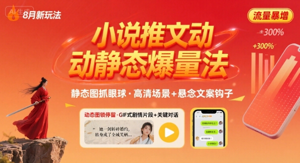 8月小说推文全新玩法，动静态图片+搭配小说文案爆量玩法-佐思网 - 免费PHP网站源码模板插件软件网课资源分享平台！