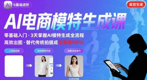 AI模特进阶课程，0基础高效生成逼真电商模特图-佐思网 - 免费PHP网站源码模板插件软件网课资源分享平台！