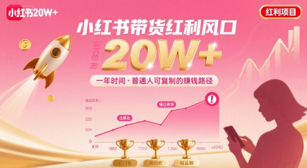 一年时间靠小红书带货项目年入20w+，最不能错的大红利项目-佐思网 - 免费PHP网站源码模板插件软件网课资源分享平台！