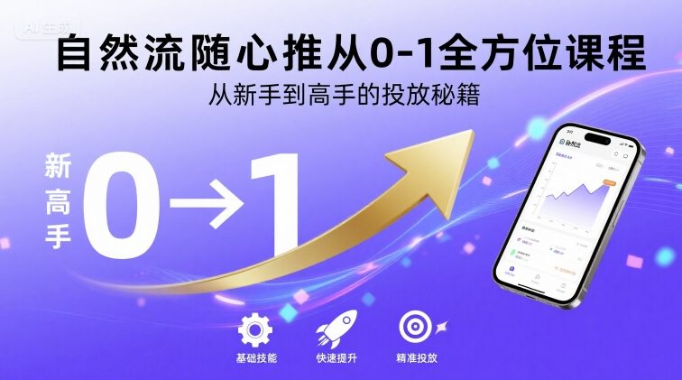 自然流随心推从0-1全方位课程，从新手到高手的投放秘籍-佐思源码网下载-网站源码与App源码分享