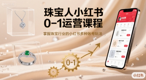 珠宝人小红书0-1运营课程，掌握珠宝行业的小红书多种账号玩法-佐思源码网下载-网站源码与App源码分享