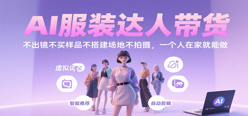 AI服装达人带货，不出镜不买样品不搭建场地不拍摄，一个人在家就能做-佐思源码网下载-网站源码与App源码分享