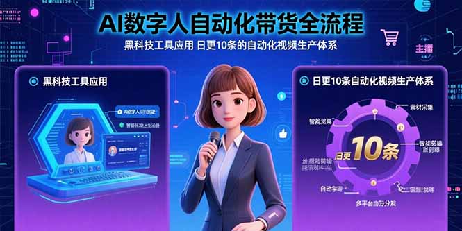 AI数字人自动化带货全流程：黑科技工具应用 日更10条的自动化视频生产体系-佐思源码网下载-网站源码与App源码分享