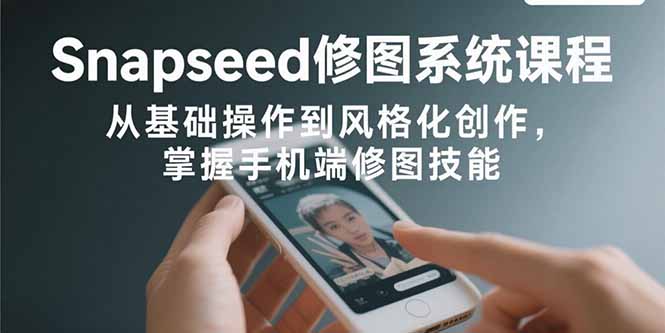 Snapseed修图系统课程：从基础操作到风格化创作，掌握手机端修图技能-佐思源码网下载-网站源码与App源码分享