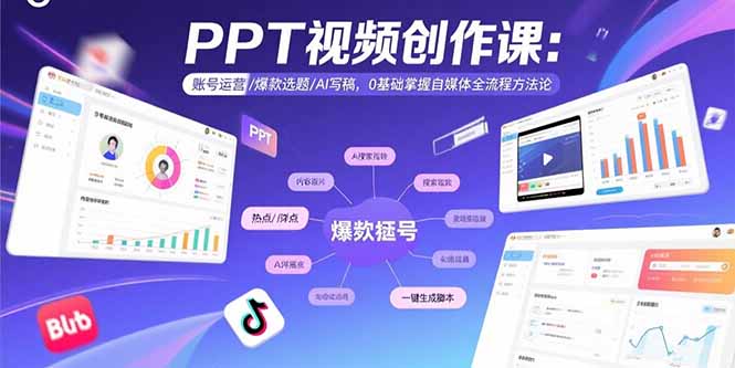 PPT视频创作课：账号运营/爆款选题/AI写稿，0基础掌握自媒体全流程方法论-佐思源码网下载-网站源码与App源码分享