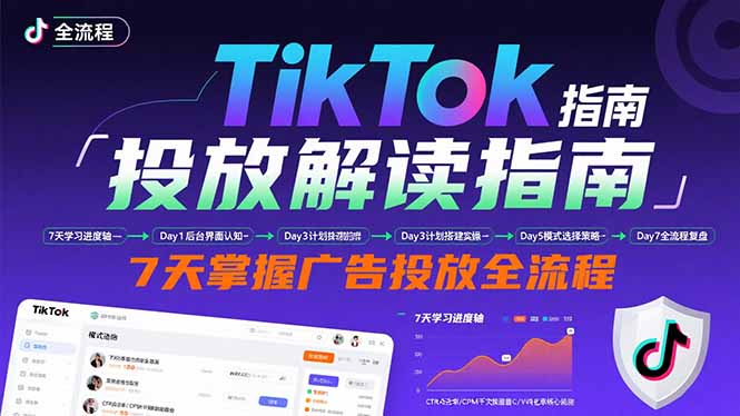 TikTok投放解读指南：后台操作/计划建立/模式选择，7天掌握广告投放全流程-佐思源码网下载-网站源码与App源码分享