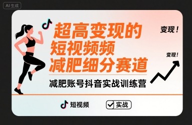 超高变现的短视频减肥细分赛道，减肥账号抖音实战训练营-佐思源码网下载-网站源码与App源码分享