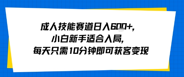 成人技能赛道日入多张，小白新手适合入局，每天只需10分钟即可获客变现-佐思源码网下载-网站源码与App源码分享