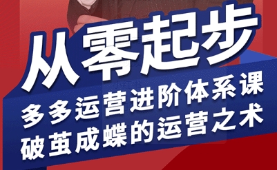 拼多多运营进阶系统课，从零起步，多多运营进阶体系课，破茧成蝶的运营之术-佐思源码网下载-网站源码与App源码分享