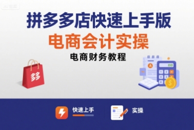 拼多多店快速上手版电商会计实操-电商财务教程-佐思源码网下载-网站源码与App源码分享