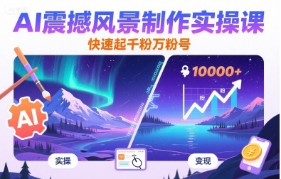 AI震撼风景制作实操课，快速起千粉万粉号-佐思源码网下载-网站源码与App源码分享
