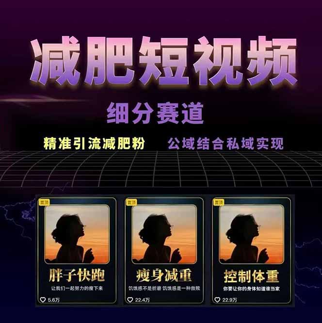 https://wc.yk520.top/wp-content/uploads/2025/08/20250823062040-68a95db8deacd.jpeg 减肥短视频赛道运营课:素材准备-视频制作-引流变现全流程 (附素材