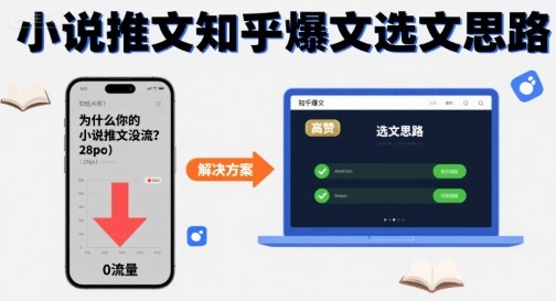 为什么你的小说推文没流量？小说推文知乎爆文选文思路-清欢网创