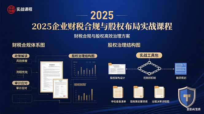 2025企业财税合规与股权布局的实战课程：财税合规与股权高效治理方案-佐思源码网下载-网站源码与App源码分享