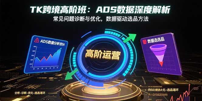 TK跨境高阶班：ADS数据深度解析，常见问题诊断与优化，数据驱动选品方法-清欢网创