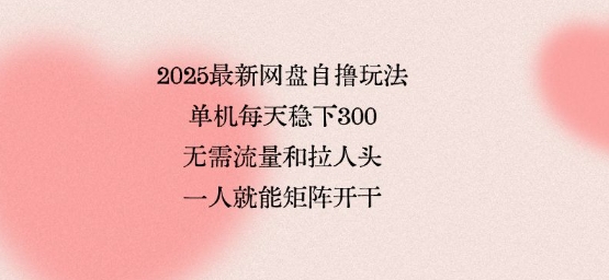 2025最新网盘自撸玩法，单机每天稳下3张，无需流量和拉人头，一个人就可轻松矩阵，全网独一份【揭秘】-佐思源码网下载-网站源码与App源码分享