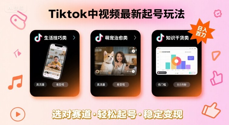 Tiktok中视频最新起号玩法，想要日入百刀，做好这几个赛道就可以了-佐思源码网下载-网站源码与App源码分享