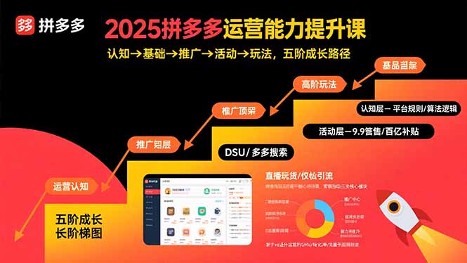 2025拼多多运营能力提升课：认知→基础→推广→活动→玩法，五阶成长路径-佐思源码网下载-网站源码与App源码分享