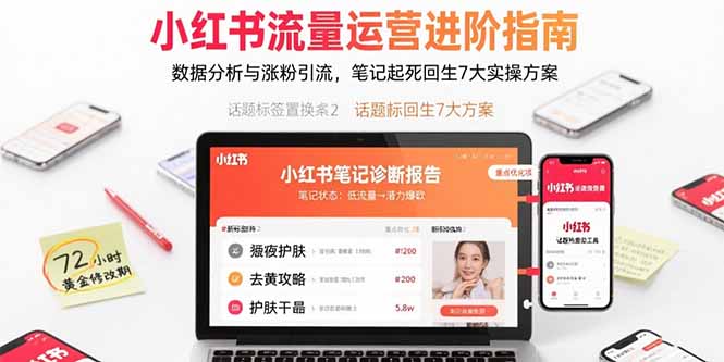 小红书流量运营进阶指南，数据分析与涨粉引流，笔记起死回生7大实操方案-佐思源码网下载-网站源码与App源码分享