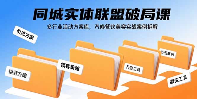 同城实体联盟破局课，多行业活动方案库，汽修餐饮美容实战案例拆解-佐思源码网下载-网站源码与App源码分享