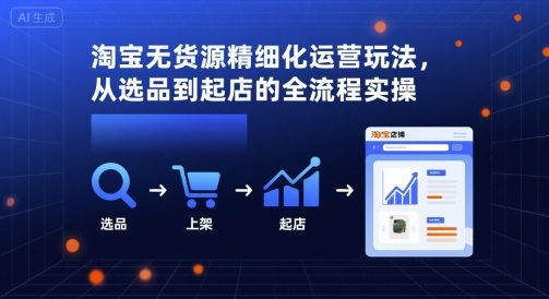 淘宝无货源精细化运营玩法，从选品到起店的全流程实操-余宽网创