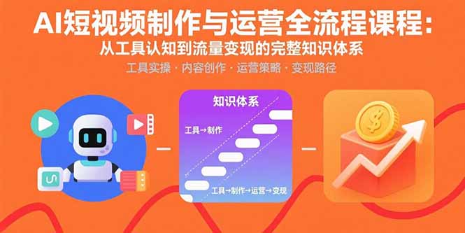 AI短视频制作与运营全流程课程：从工具认知到流量变现的完整知识体系-余宽网创