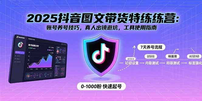 2025抖音图文带货特练营：账号养号技巧，真人出镜避坑，工具使用指南-余宽网创