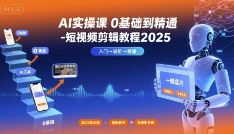 AI实操课0基础到精通-短视频剪辑教程2025-余宽网创