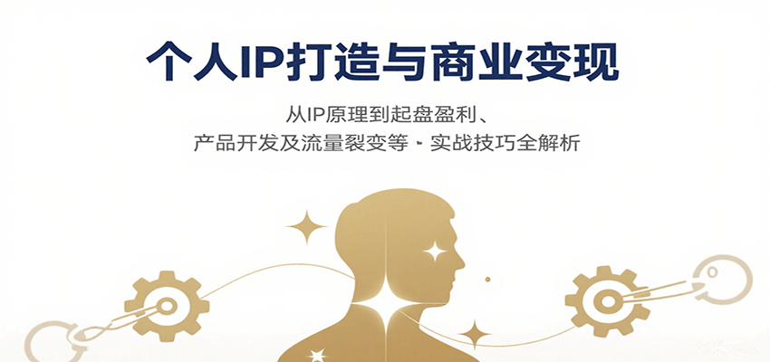 个人IP打造与商业变现，从IP原理到起盘盈利、产品开发及流量裂变等实战技巧全解析-余宽网创