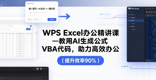 WPS Excel办公精讲课，教用 AI 生成公式，VBA 代码，助力高效办公-余宽网创