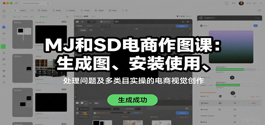 MJ和SD电商作图课：生成图、安装使用、处理问题及多类目实操的电商视觉创作-梦痕小札