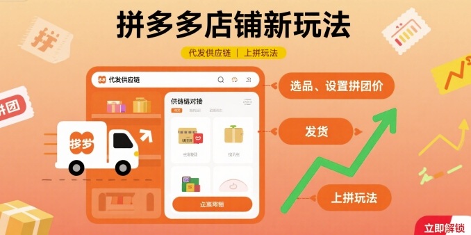 拼多多店铺新玩法，代发供应链上拼玩法-梦痕小札