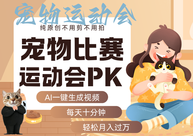 AI萌宠运动员跳水 射击 篮球 足球比赛 每天十分钟 附详细提示词文案库 代替做…-余宽网创